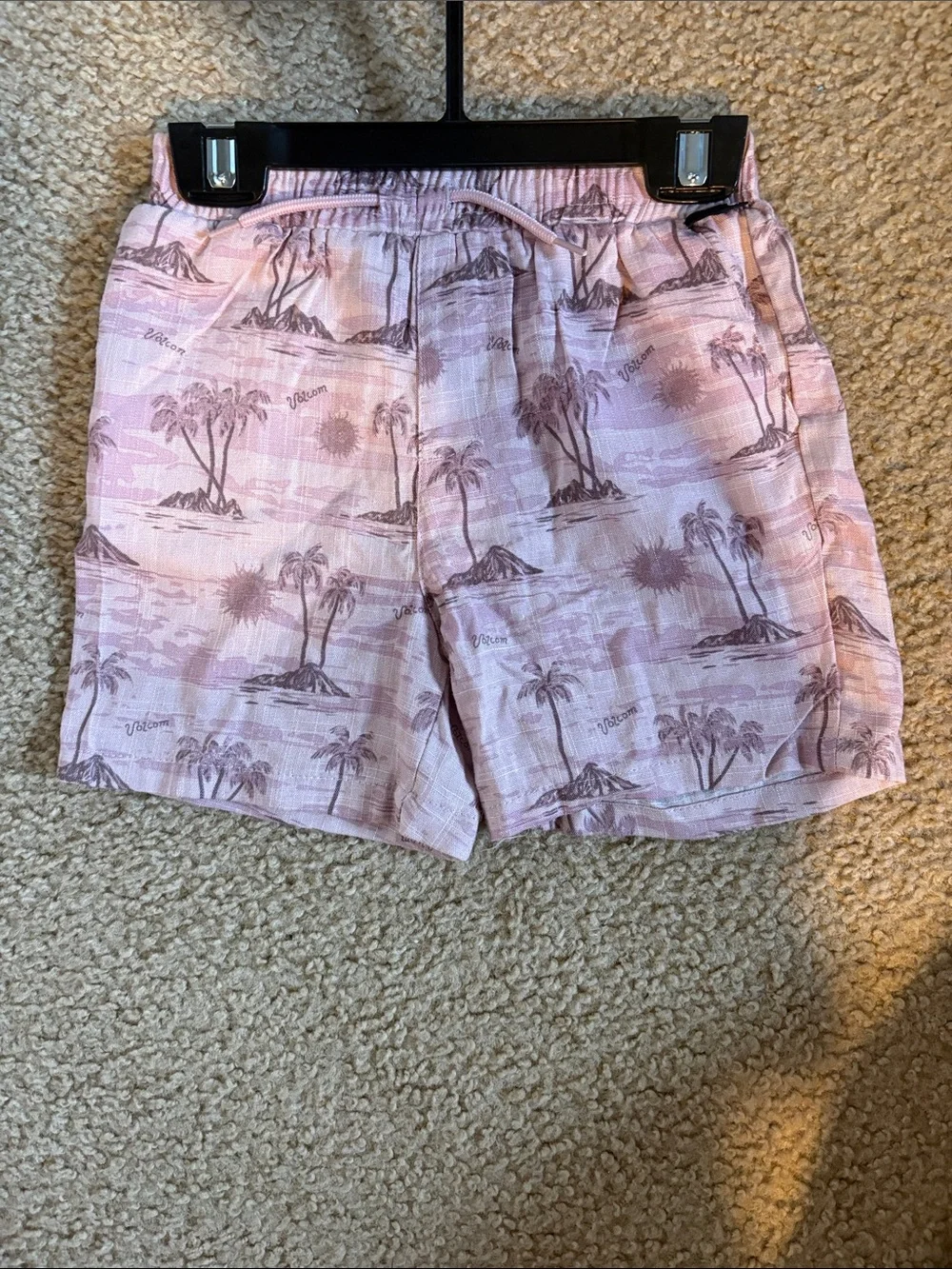NEW No Tags Volcom Pink Tropical Print Short-Sleeve Button-Down Shirt